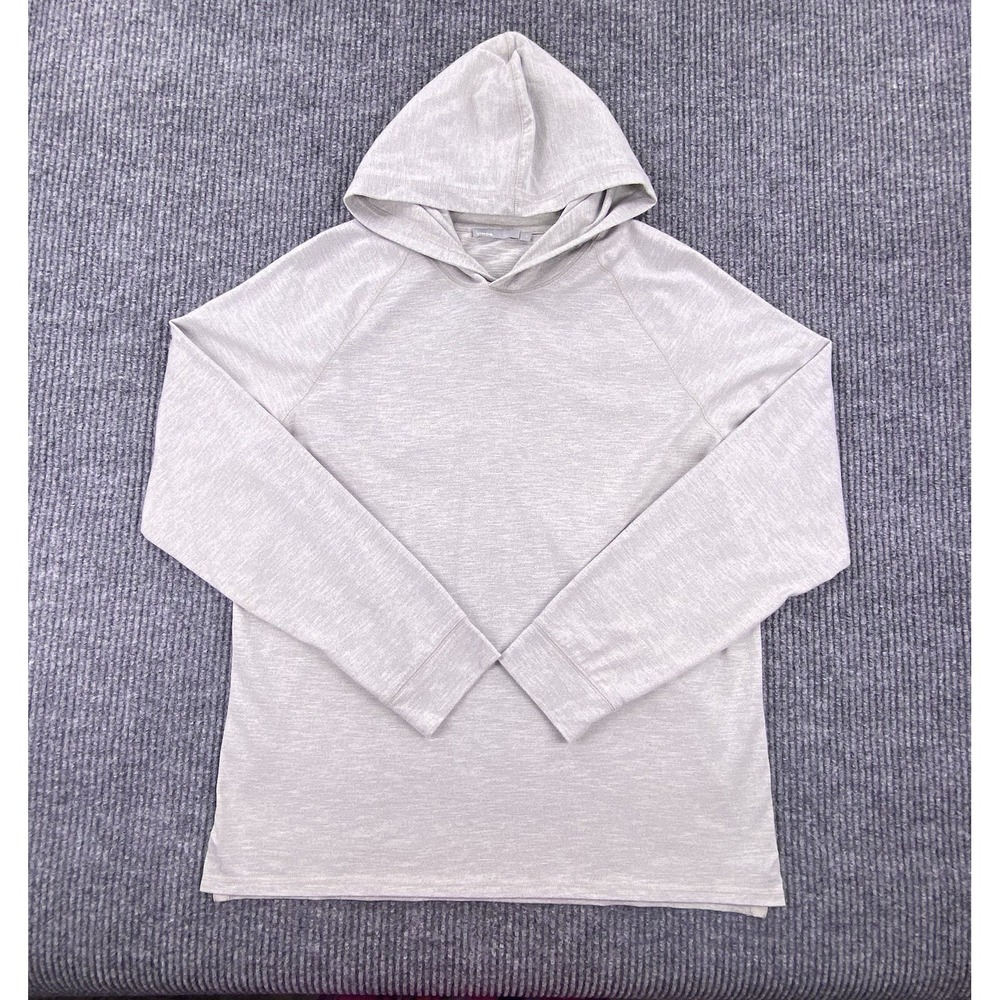 Vince Hoodie Mens Large Gray Heathered Pullover Raglan Casual Minimalist